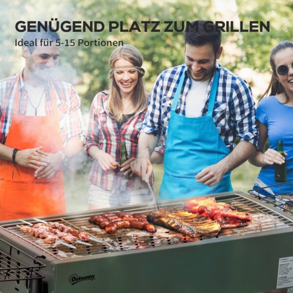 Outsunny Holzkohlegrill Stahl B/H/L: ca. 30x70x77 cm Outsunny Holzkohlegrill Stahl B/H/L: ca. 30x70x77 cm – Bild 2