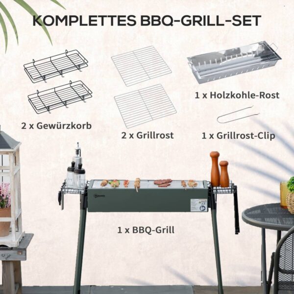 Outsunny Holzkohlegrill Stahl B/H/L: ca. 30x70x77 cm Outsunny Holzkohlegrill Stahl B/H/L: ca. 30x70x77 cm – Bild 3