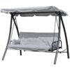 Outsunny Hollywoodschaukel grau Metall B/H/L: ca. 114x170x209 cm – Bild 4