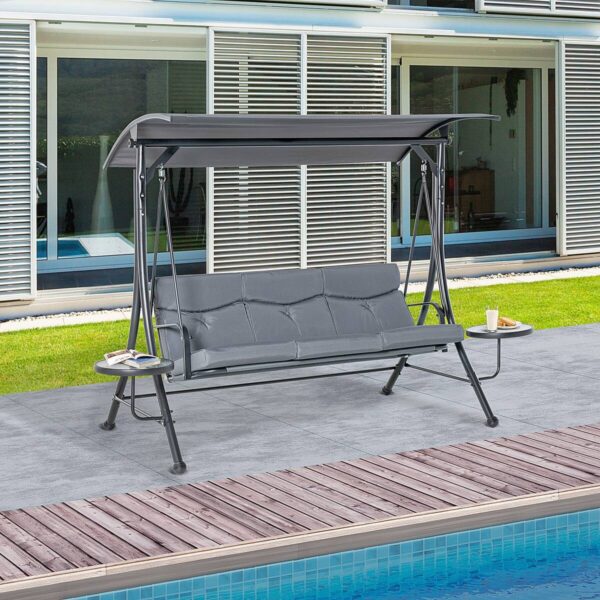 Outsunny Hollywoodschaukel grau Polyester B/H/L: ca. 125x177x271 cm Outsunny Hollywoodschaukel grau Polyester B/H/L: ca. 125x177x271 cm – Bild 4