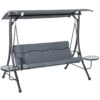 Outsunny Hollywoodschaukel grau Polyester B/H/L: ca. 125x177x271 cm Outsunny Hollywoodschaukel grau Polyester B/H/L: ca. 125x177x271 cm – Bild 5