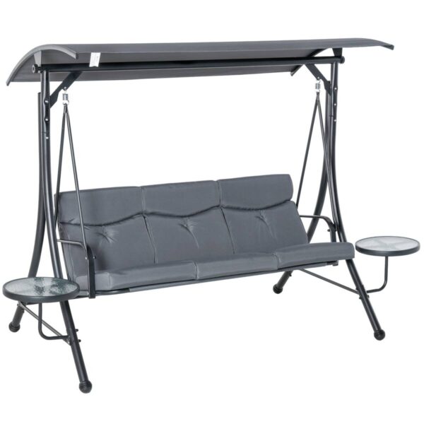 Outsunny Hollywoodschaukel grau Polyester B/H/L: ca. 125x177x271 cm Outsunny Hollywoodschaukel grau Polyester B/H/L: ca. 125x177x271 cm – Bild 5