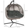 Outsunny Hängesessel mit zwei Sitzplätzen schwarz Polyester B/H/L: ca. 126x172x132 cm – Bild 2
