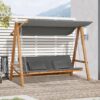 Outsunny Hollywoodschaukel mit Bettfunktion natur Polyester B/H/L: ca. 113x180x225,5 cm Outsunny Hollywoodschaukel mit Bettfunktion natur Polyester B/H/L: ca. 113x180x225,5 cm – Bild 5