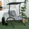 Outsunny Hollywoodschaukel dunkelgrau Stoff B/H/L: ca. 145x169x108 cm – Bild 3