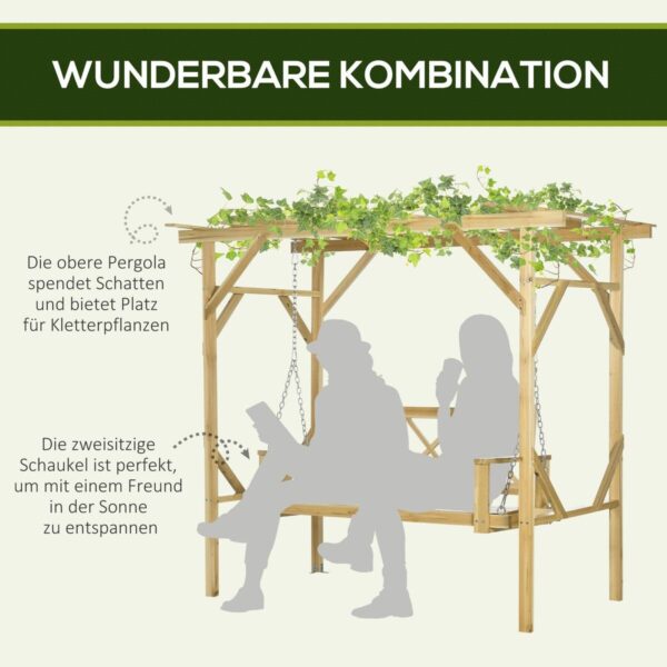 Outsunny Hollywoodschaukel mit Pergola – Bild 4