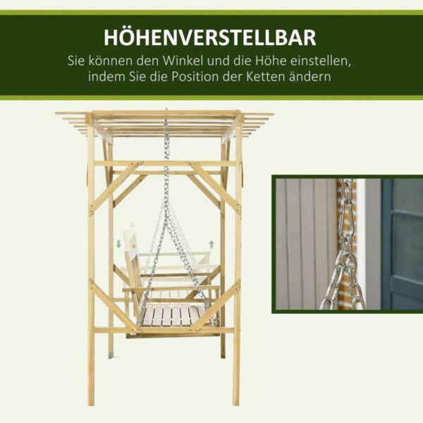 Outsunny Hollywoodschaukel mit Pergola – Bild 5