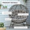 Outsunny Gartenstuhl sand Stahl B/H/L: ca. 75x139x118 cm – Bild 3