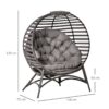 Outsunny Gartenstuhl sand Stahl B/H/L: ca. 75x139x118 cm – Bild 4