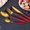 BERGNER Besteckset Lisboa red rot Edelstahl 16 tlg. – Bild 2