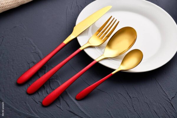 BERGNER Besteckset Lisboa red rot Edelstahl 16 tlg. – Bild 5