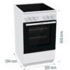Gorenje Standherd 50cm mit Glaskeramikkochfeld GEC5A22WG weiß B/H/T: ca. 50x85x60 cm – Bild 5