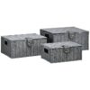 HOMCOM Aufbewahrungskorb grau Metall B/H/L: ca. 28,5x35,5x18 cm – Bild 2