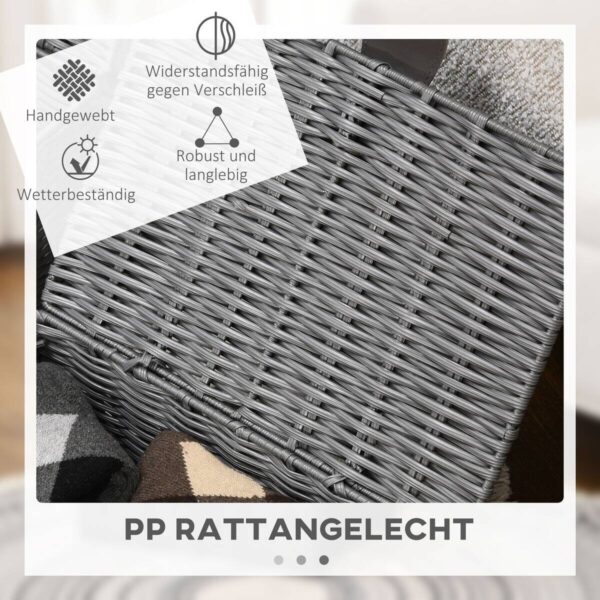 HOMCOM Aufbewahrungskorb grau Metall B/H/L: ca. 28,5x35,5x18 cm – Bild 4