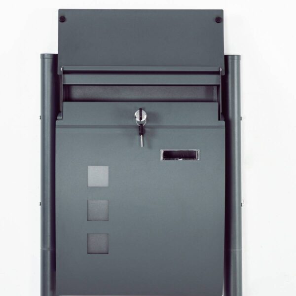 HOMCOM Briefkasten dunkelgrau B/H/L: ca. 15x44x114 cm – Bild 2