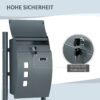 HOMCOM Briefkasten dunkelgrau B/H/L: ca. 15x44x114 cm – Bild 4