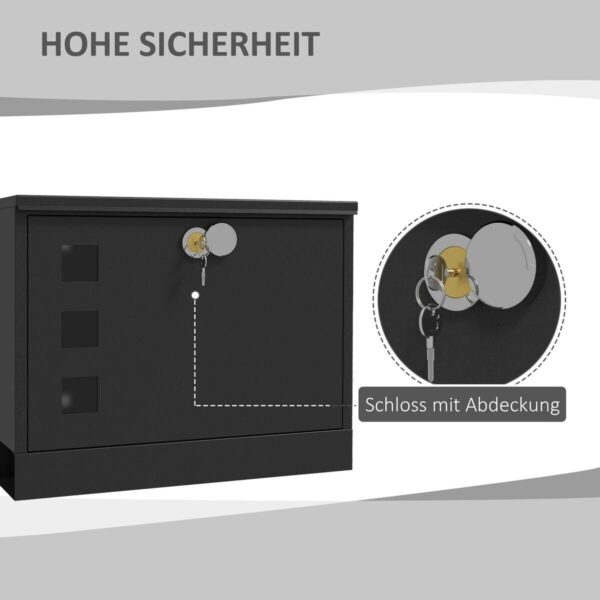 HOMCOM Briefkasten schwarz B/H/L: ca. 11,5x36,5x29 cm – Bild 3