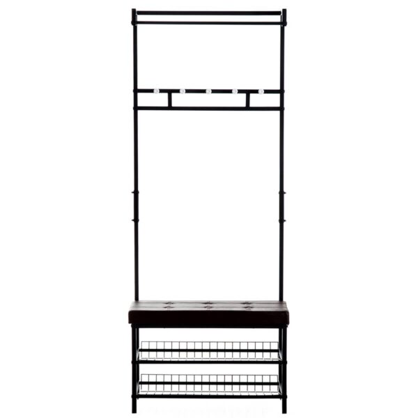 HOMCOM Garderobe schwarz Polypropylen B/H/L: ca. 35x72,5x180 cm – Bild 5