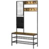 HOMCOM Garderobe braun Spanplatte B/H/L: ca. 40x100x185 cm – Bild 4