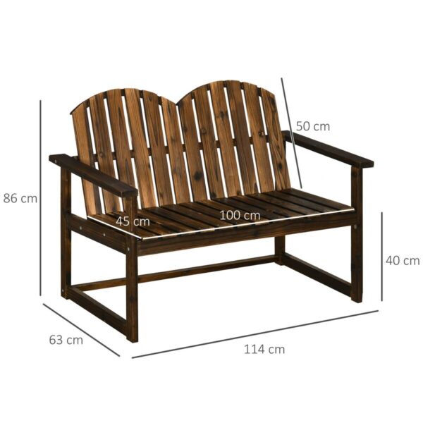 Outsunny Gartenbank grau Holz B/H/L: ca. 63x114x86 cm – Bild 3
