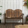Outsunny Gartenbank grau Holz B/H/L: ca. 63x114x86 cm – Bild 5
