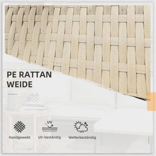 Outsunny Sitzgruppe cremeweiß Polypropylen B/H/L: ca. 79x122x75 cm – Bild 5