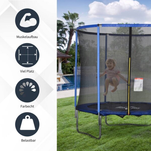 HOMCOM Trampolin blau B/H/L: ca. 244x244x240 cm – Bild 3