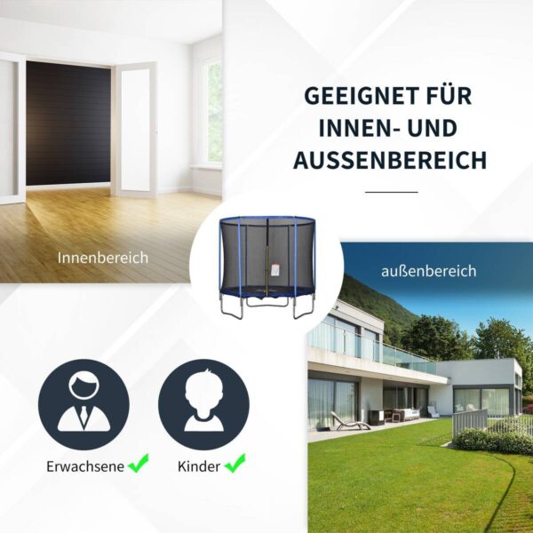 HOMCOM Trampolin blau B/H/L: ca. 244x244x240 cm – Bild 5