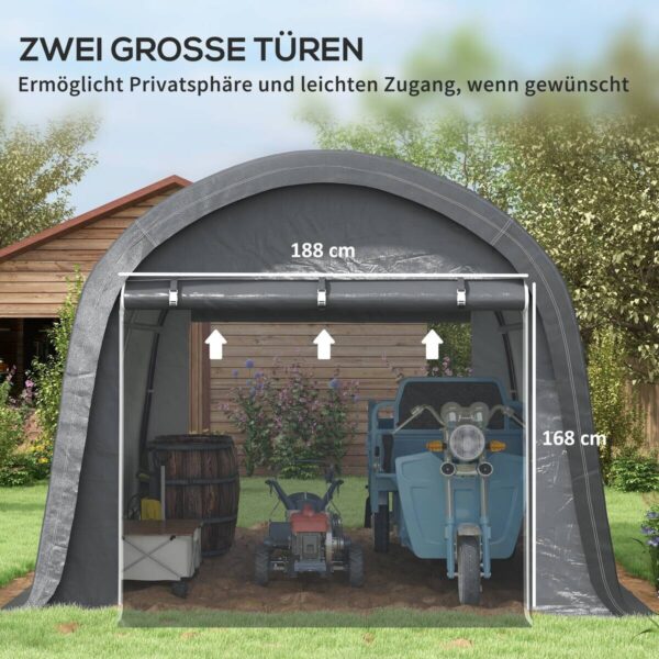 Outsunny Gartenhaus grau B/H/L: ca. 300x300x235 cm – Bild 3