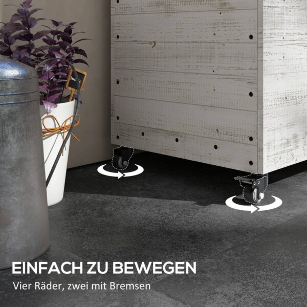 Outsunny Hochbeet weiß Holz B/H/L: ca. 50x110x95 cm – Bild 4