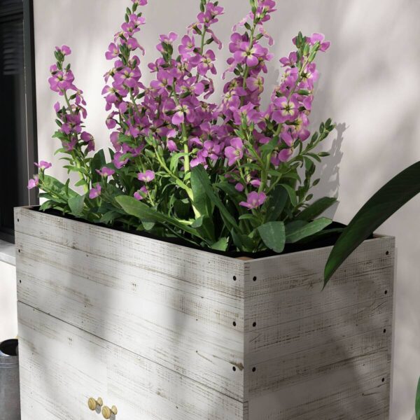 Outsunny Hochbeet weiß Holz B/H/L: ca. 50x110x95 cm – Bild 5