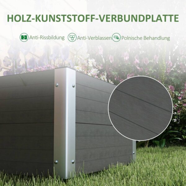 Outsunny Hochbeet grau Polypropylen B/H/L: ca. 60x60x30 cm – Bild 4