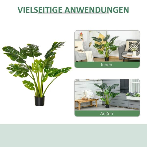 HOMCOM Kunstpflanze grün Polypropylen B/H/L: ca. 17x17x110 cm – Bild 5