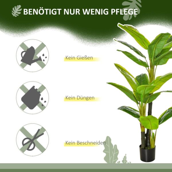 HOMCOM Kunstpflanze grün Kunststoff B/H/L: ca. 17x17x150 cm – Bild 5