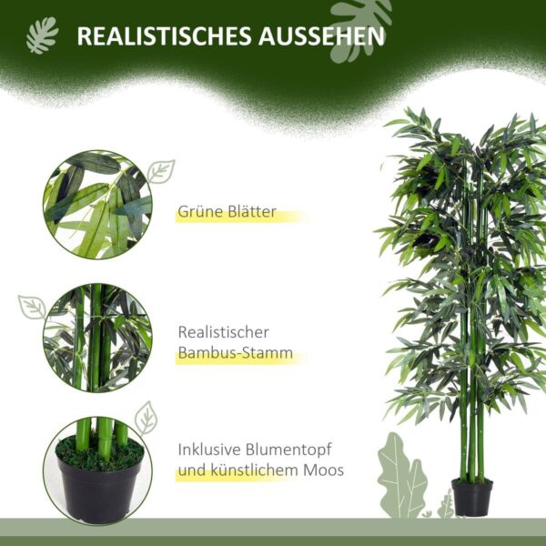 Outsunny Kunstpflanze grün Polypropylen B/H/L: ca. 20x20x180 cm – Bild 3