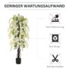 Outsunny Kunstpflanze weiß Polypropylen B/H/L: ca. 24x24x165 cm – Bild 5