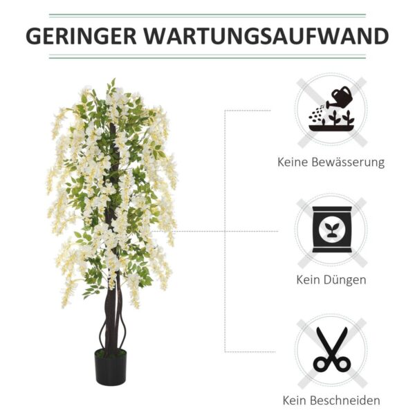 Outsunny Kunstpflanze weiß Polypropylen B/H/L: ca. 24x24x165 cm – Bild 5