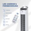 HOMCOM Luftkühler weiß Edelstahl Kunststoff Polypropylen B/H/L: ca. 30x30x100,8 cm – Bild 5