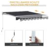 Outsunny Markise grau B/H/L: ca. 250x200x150 cm – Bild 2