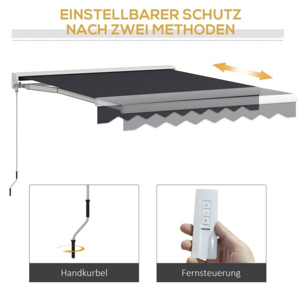 Outsunny Markise grau B/H/L: ca. 250x200x150 cm – Bild 2