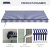Outsunny Markise blau B/H: ca. 290x350 cm – Bild 5