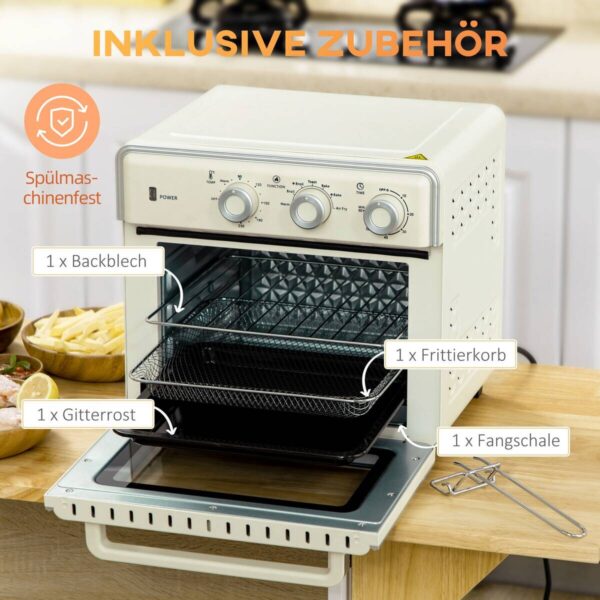 HOMCOM Küchengerät 800-152V90CW cremeweiß Edelstahl B/H/L: ca. 37,7x36x34,5 cm – Bild 2