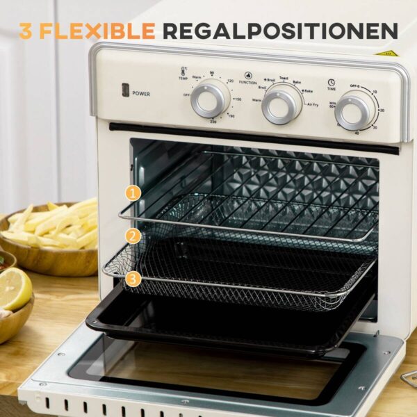 HOMCOM Küchengerät 800-152V90CW cremeweiß Edelstahl B/H/L: ca. 37,7x36x34,5 cm – Bild 3