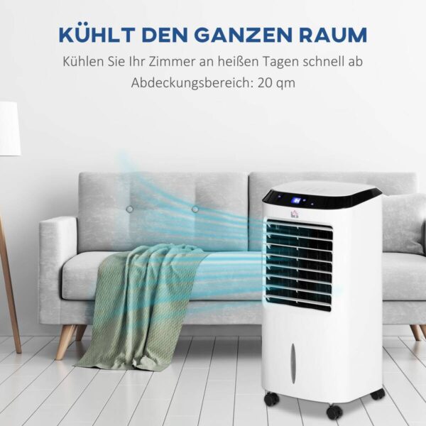 HOMCOM Luftkühler schwarz Polypropylen Kunststoff Edelstahl B/H/L: ca. 31,6x38,2x76 cm – Bild 5