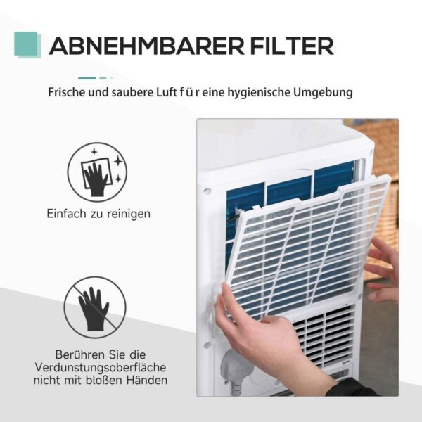 HOMCOM Mobile-Klimaanlage 823-003V91 weiß Polypropylen B/H/L: ca. 32,8x30,5x67,8 cm – Bild 3