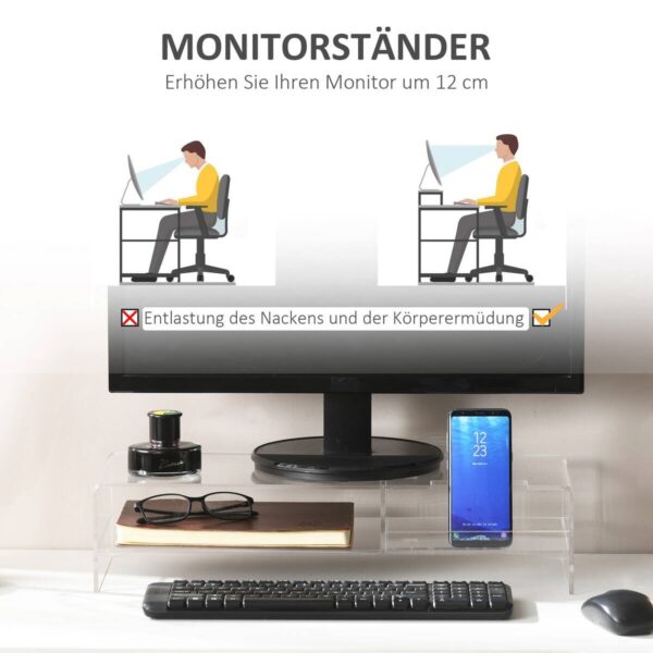 HOMCOM Monitorständer transparent – Bild 3