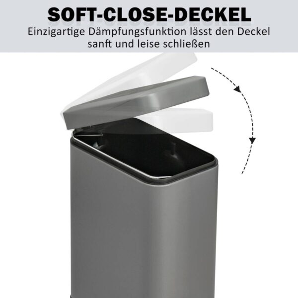 HOMCOM Mülleimer grau B/H/L: ca. 14x29,2x32 cm – Bild 3