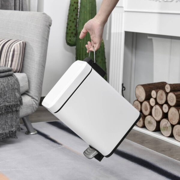 HOMCOM Mülleimer weiß B/H/L: ca. 14x29,2x32 cm HOMCOM Mülleimer weiß B/H/L: ca. 14x29,2x32 cm – Bild 2