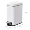 HOMCOM Mülleimer weiß B/H/L: ca. 14x29,2x32 cm HOMCOM Mülleimer weiß B/H/L: ca. 14x29,2x32 cm – Bild 3