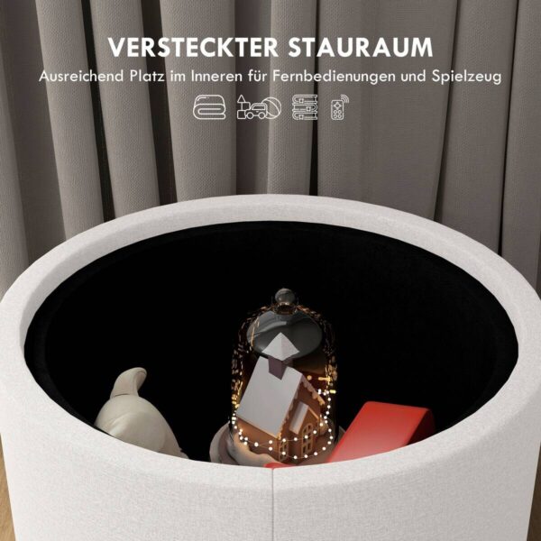 HOMCOM Hocker cremeweiß B/H/L: ca. 56x56x42 cm – Bild 5